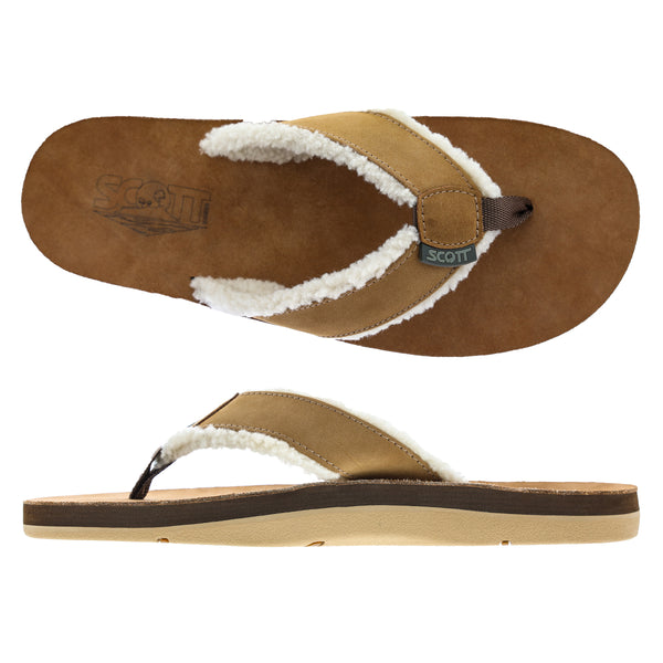Scott Hawaii Wooly Men's Winter Sandal - Arch Support Flip Flop